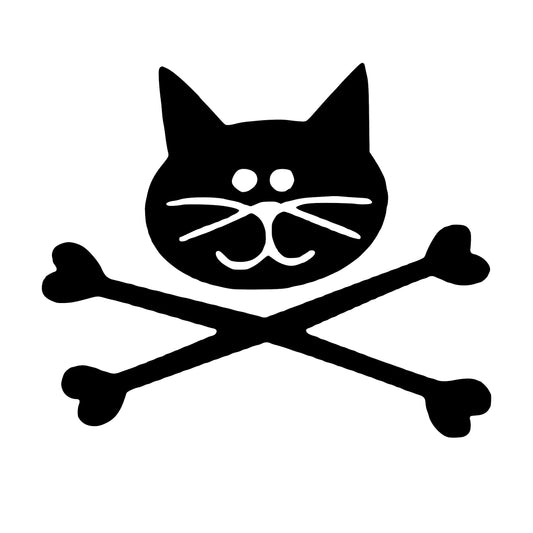 Cat Crossbones, Bones, Decal Sticker.