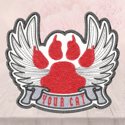 Personalized Cat Wings Name, Patch, Iron On or Sew On