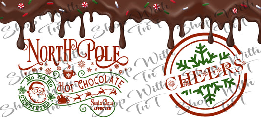 Hot Chocolate | North Pole Santa | Transparent Background | Instant Download | Digital PNG "File Only"