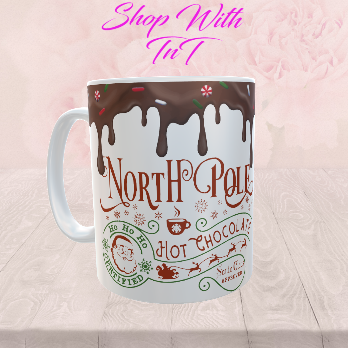 Hot Chocolate | North Pole Santa | Transparent Background | Instant Download | Digital PNG "File Only"
