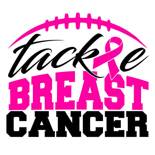 Tackle Breast Cancer Football, Sticker Decal