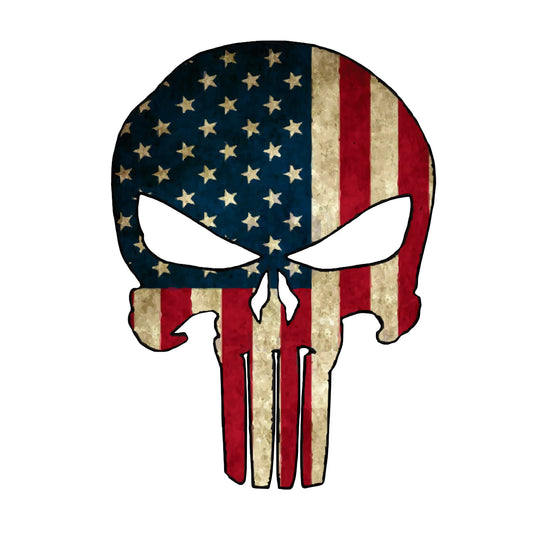 The Punisher, USA Flag, Decal Sticker.