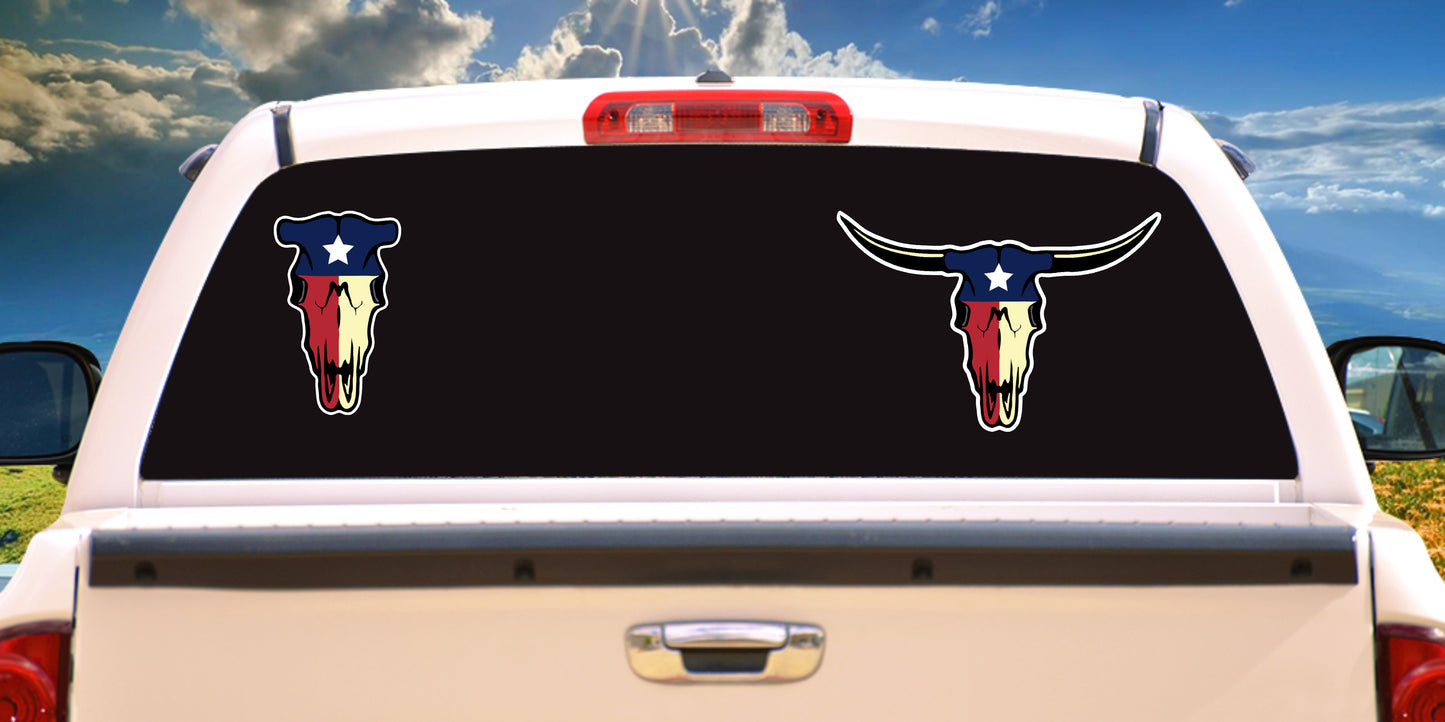 Texas State Longhorn Skull, Sticker Decal