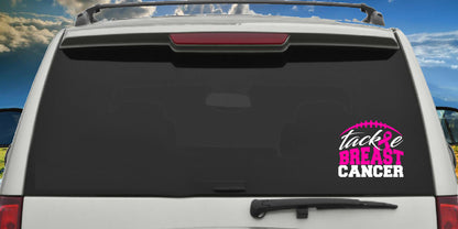 Tackle Breast Cancer Football, Sticker Decal