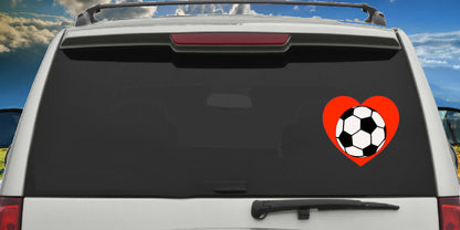 Soccer Ball in a Heart Player, Sticker Decal