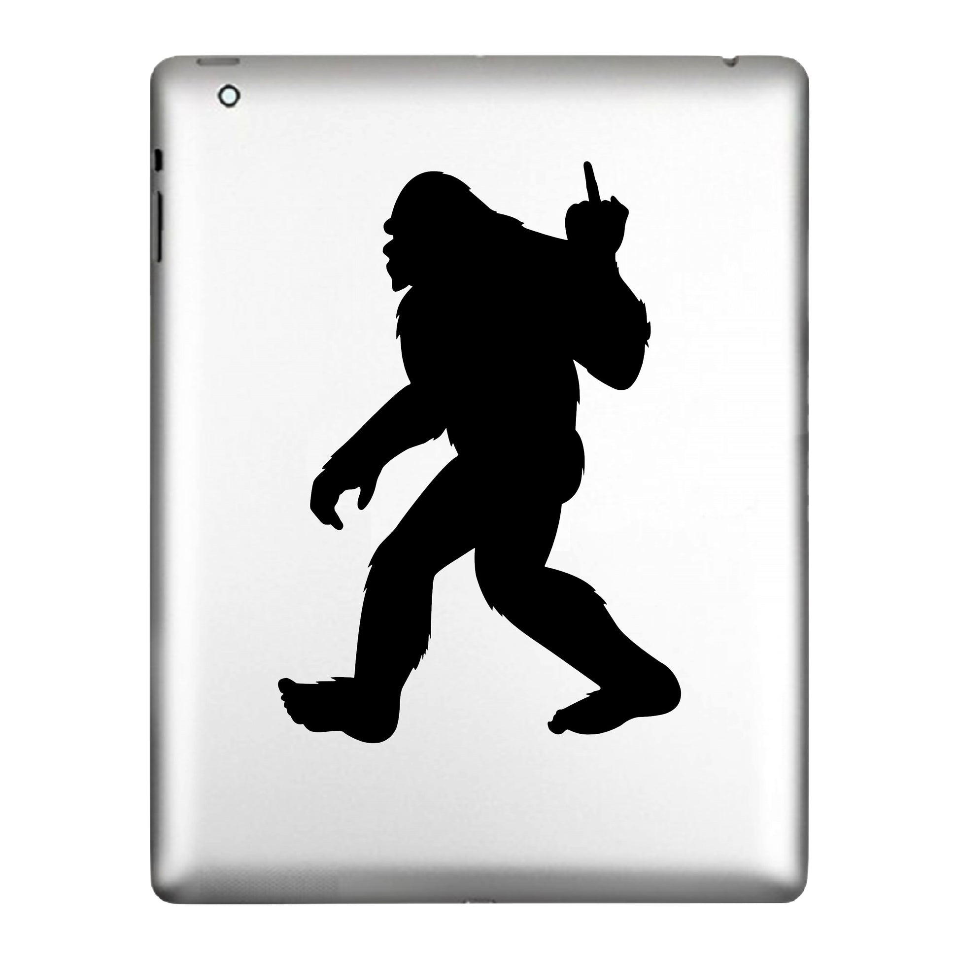 Bigfoot, Sasquatch Giving the Middle Finger, Decal Sticker.
