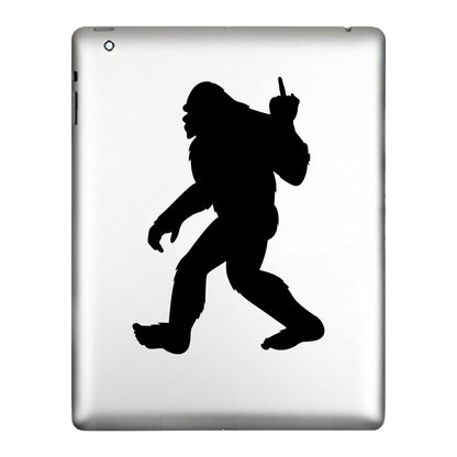 Bigfoot, Sasquatch Giving the Middle Finger, Decal Sticker.