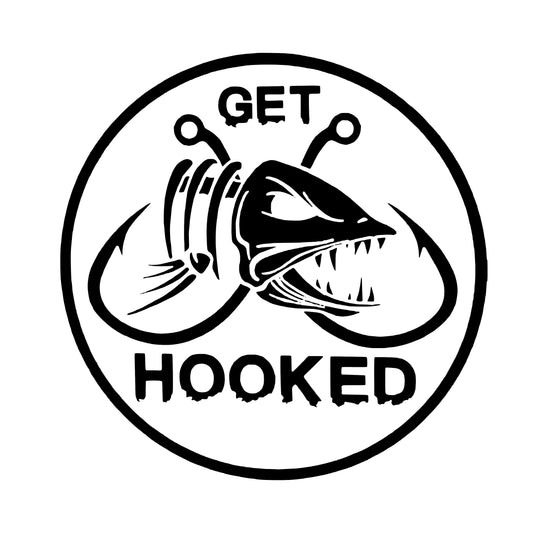 Get Hooked Fishing Sticker Decal