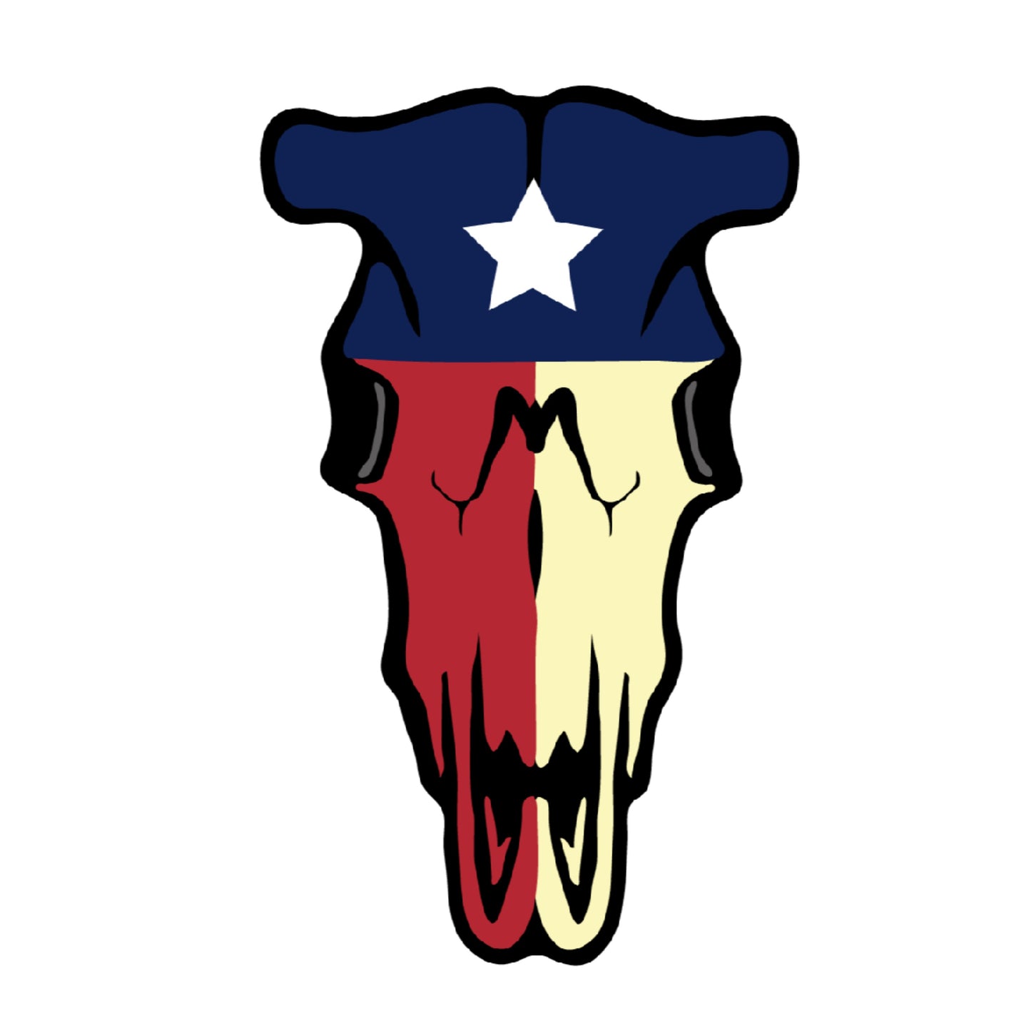 Texas State Longhorn Skull, Sticker Decal