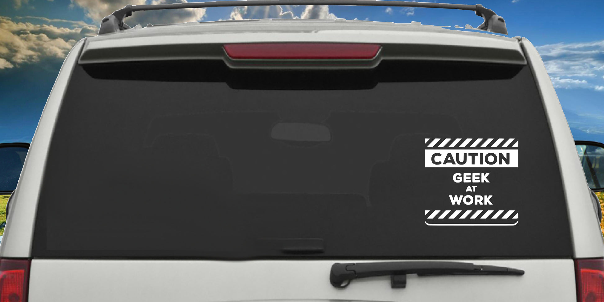 Caution Geek At Work, Decal Sticker.