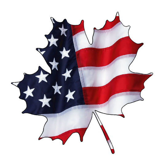 American Flag In A Maple Leaf, Decal Sticker