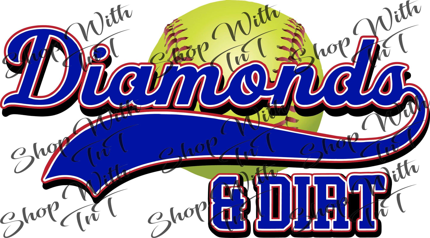 Baseball Softball Diamonds And Dirt | Digital PNG "File Only" Instant Download