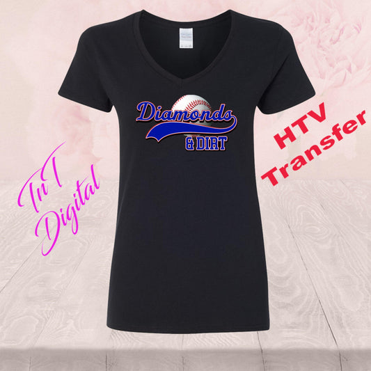Baseball Hardball Softball Diamonds And Dirt | Sports | HTV Heat Vinyl Transfer  | T Shirt Transfers