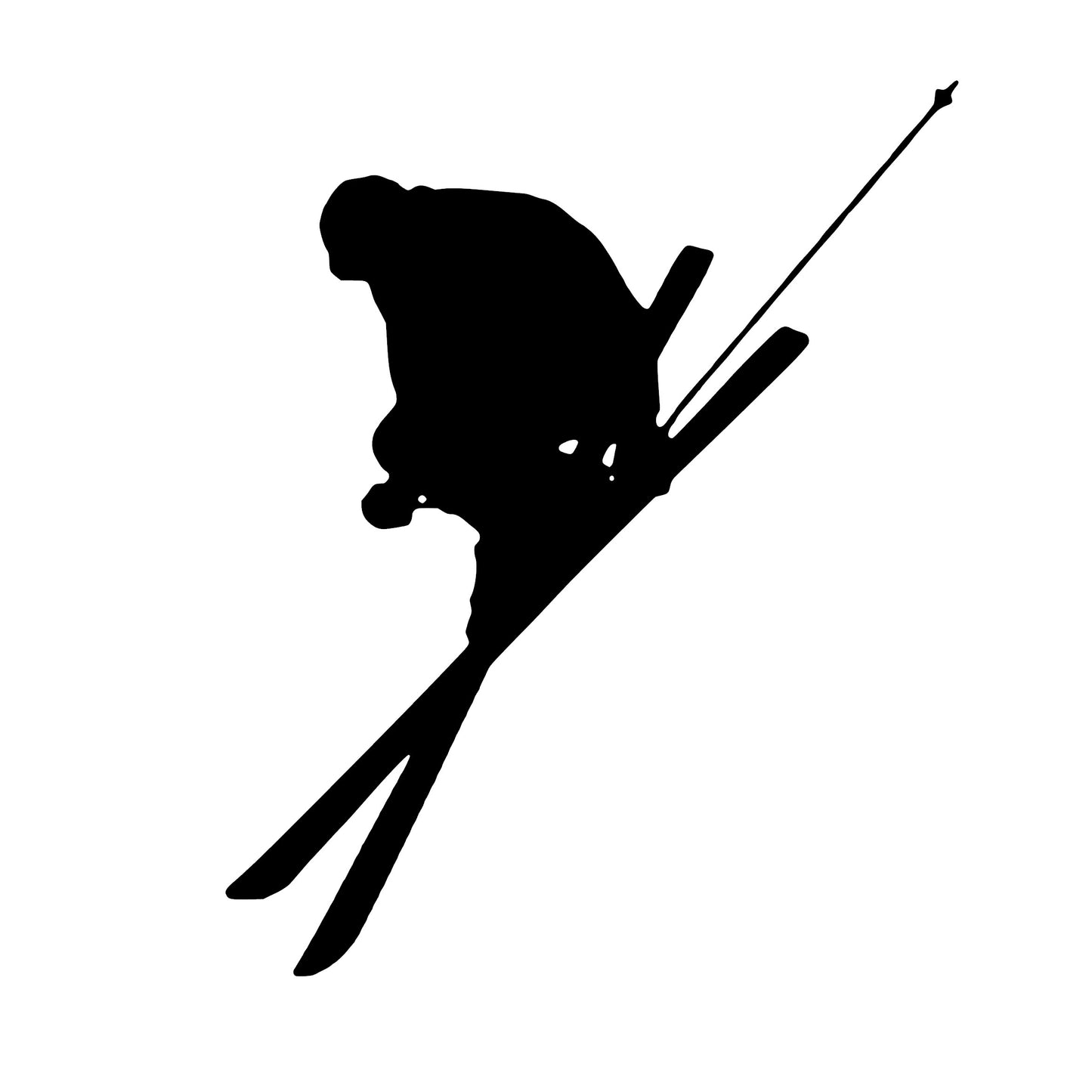 Downhill Skiing Skier, Sticker Decal
