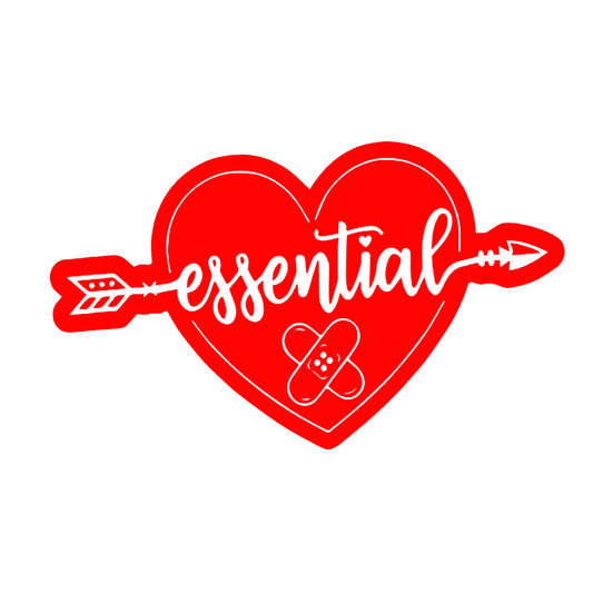 Essential Worker Heart, Decal Sticker
