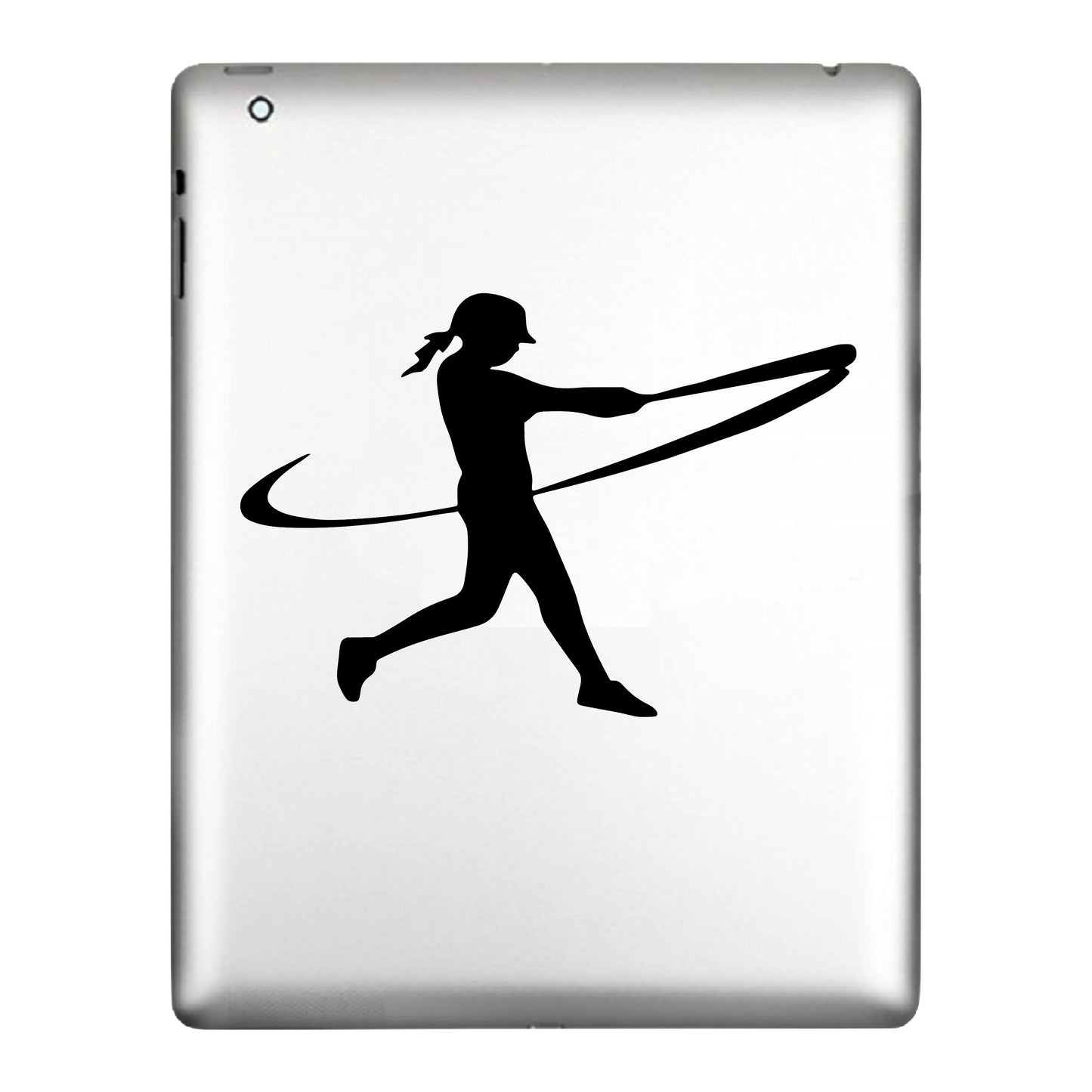 Female Batter Swinging, Decal Sticker