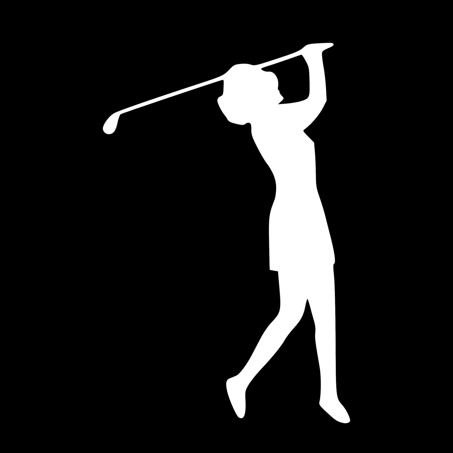 Female Golfer, Sticker Decal