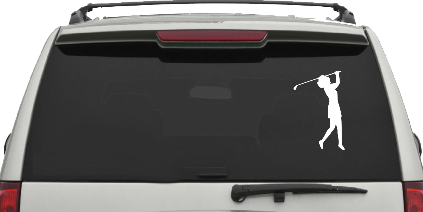 Female Golfer, Sticker Decal