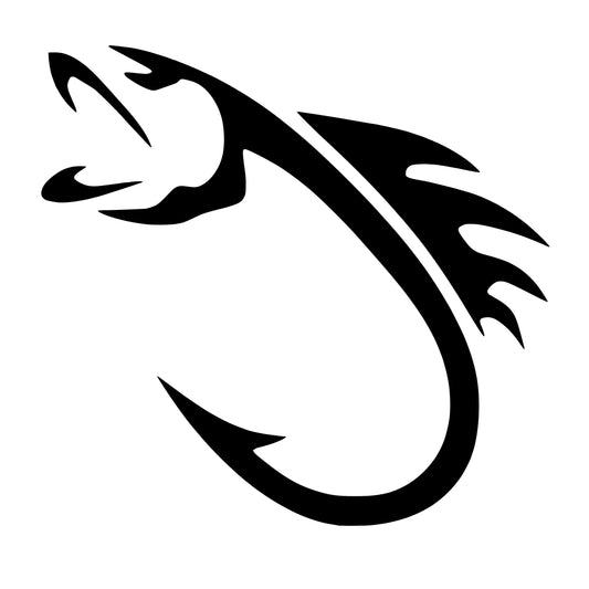 Fish Hook Decal, Fishing Sticker