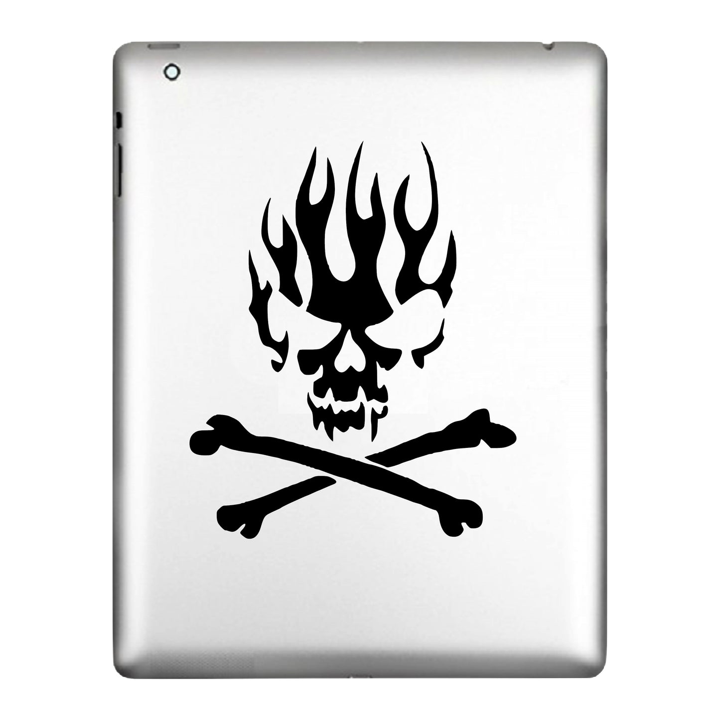 Flaming Skull and Crossbones, Sticker Decal