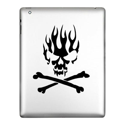 Flaming Skull and Crossbones, Sticker Decal