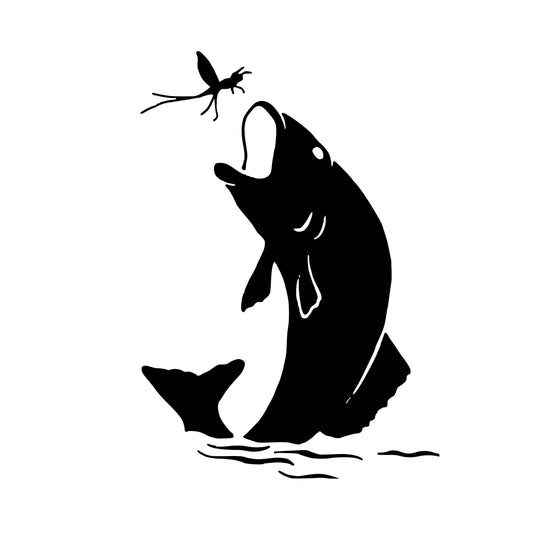 Fish Catching Fly | Sticker Decal | Truck, Cars, Windows, computers, flat surfaces
