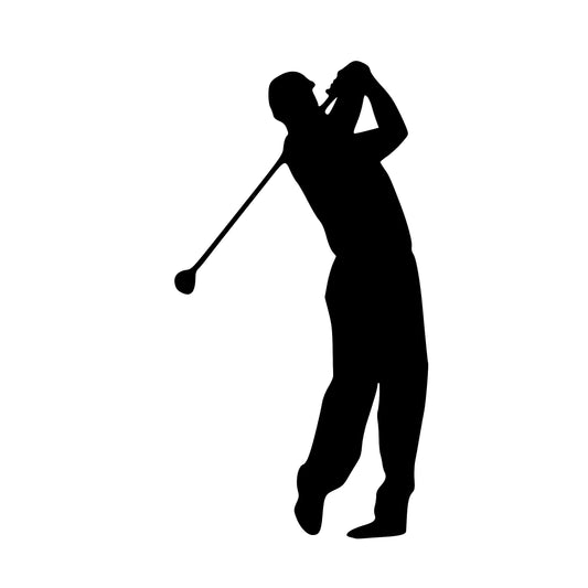 Male Golfer swinging, Sticker Decal