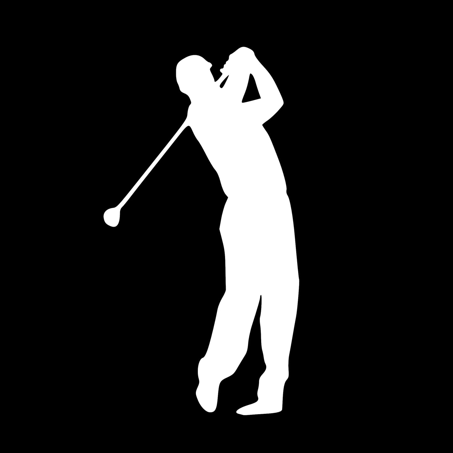 Male Golfer swinging, Sticker Decal
