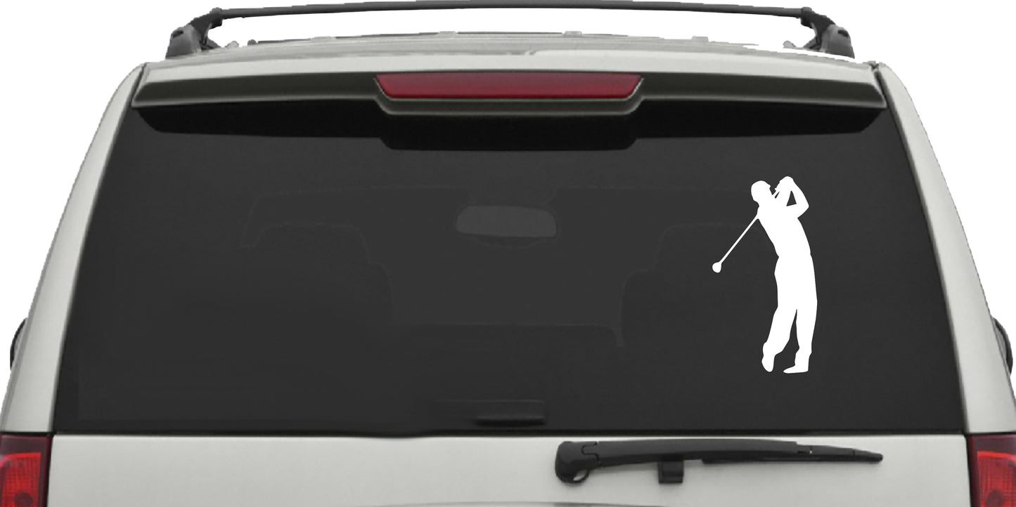 Male Golfer swinging, Sticker Decal