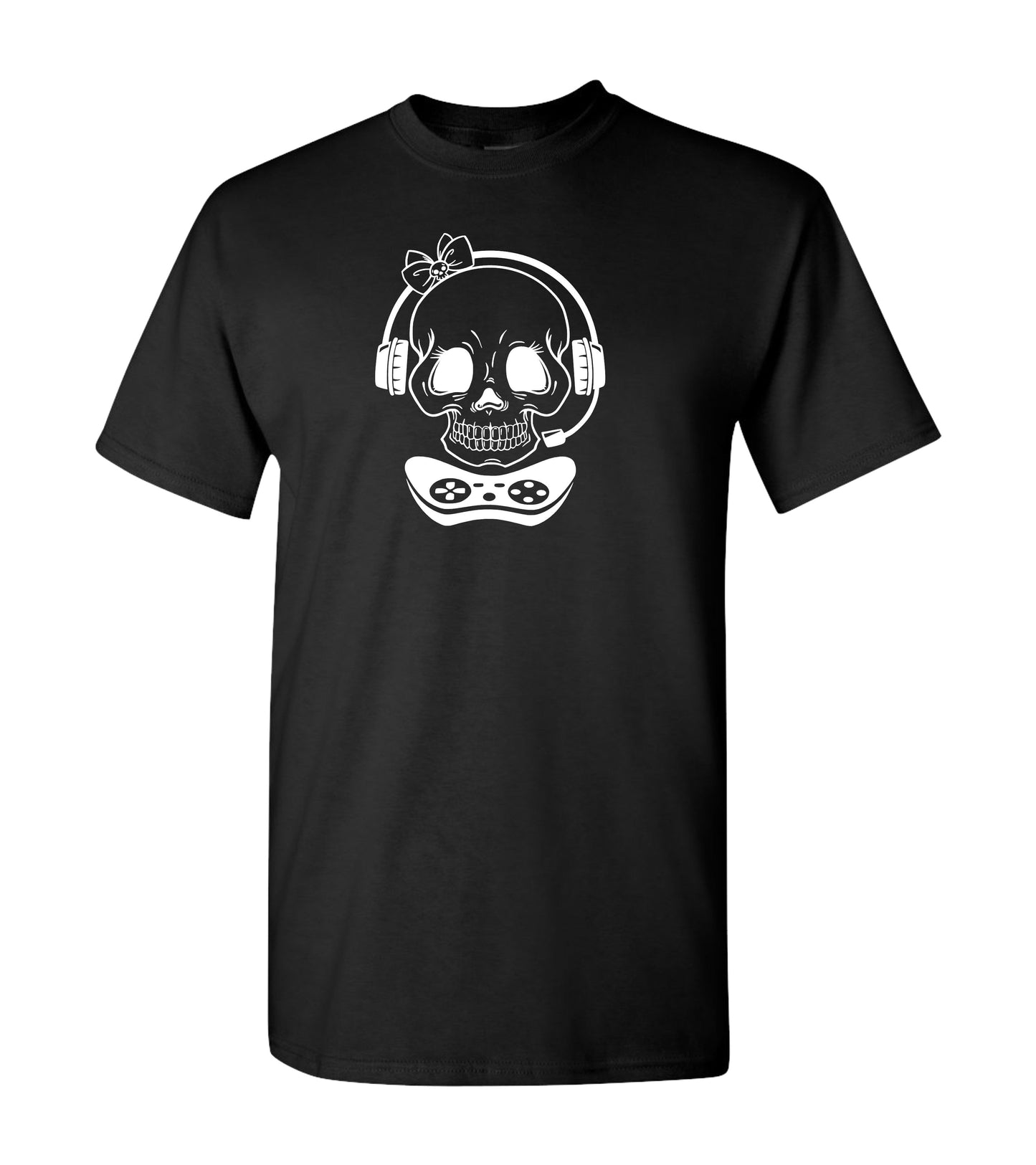 Gamer Skull Girl, Controller Headset, Shirt