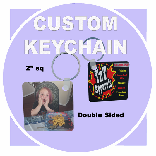 Custom Photo Double Sided Keychain Personal Business  Gift Keepsake.