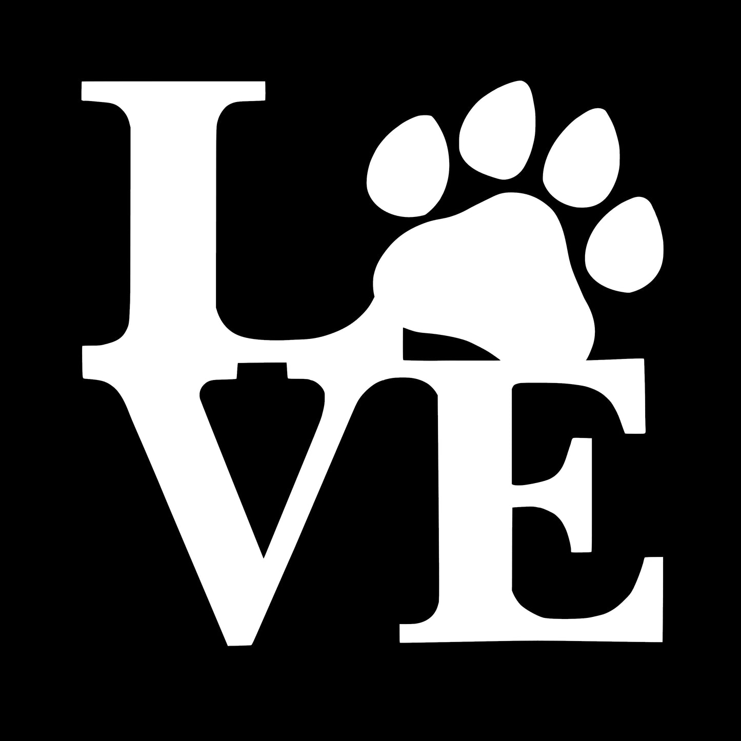 Love Paw Dog, Sticker Decal