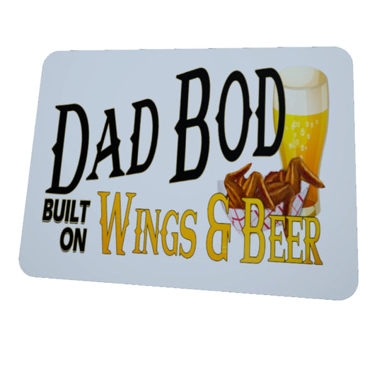 Dad Bod Built On Wings and Beer, Mousepad.
