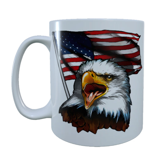 American Flag Eagle, 15 oz Mug