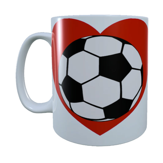 Soccer Ball in a Heart Player, 15 oz Mug