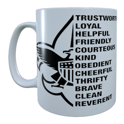 Scouts of America, Scouts Law, fleur-de-lis, 15 oz Mug