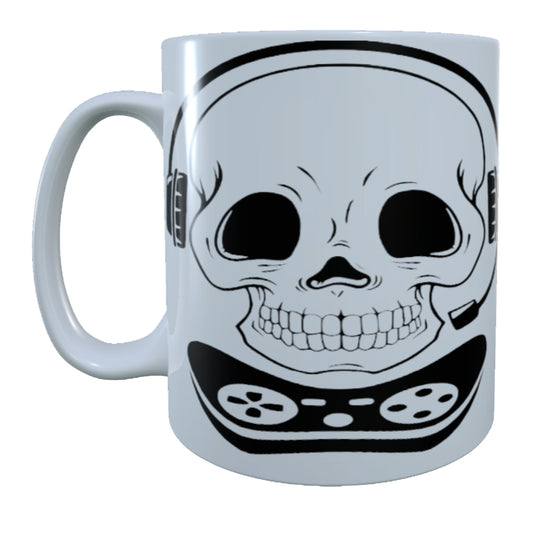 Gamer Skull Boy, Controller Headset, 15 oz Mug