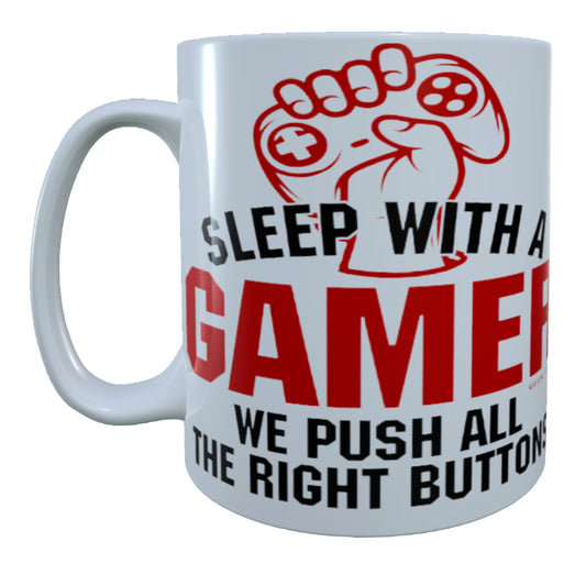 Sleep With A Gamer, 15 oz Mug