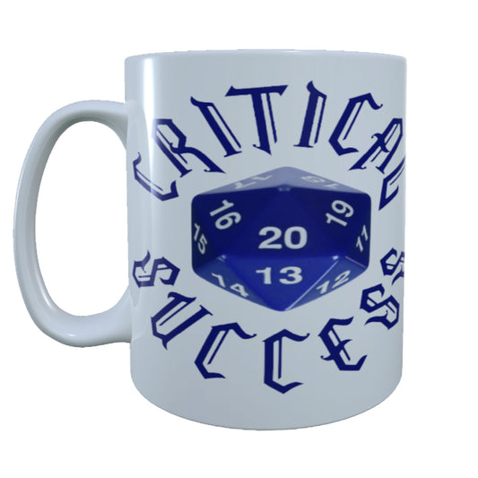 Gamer Critical Success, 20 Sided Dic, 15 oz Mug