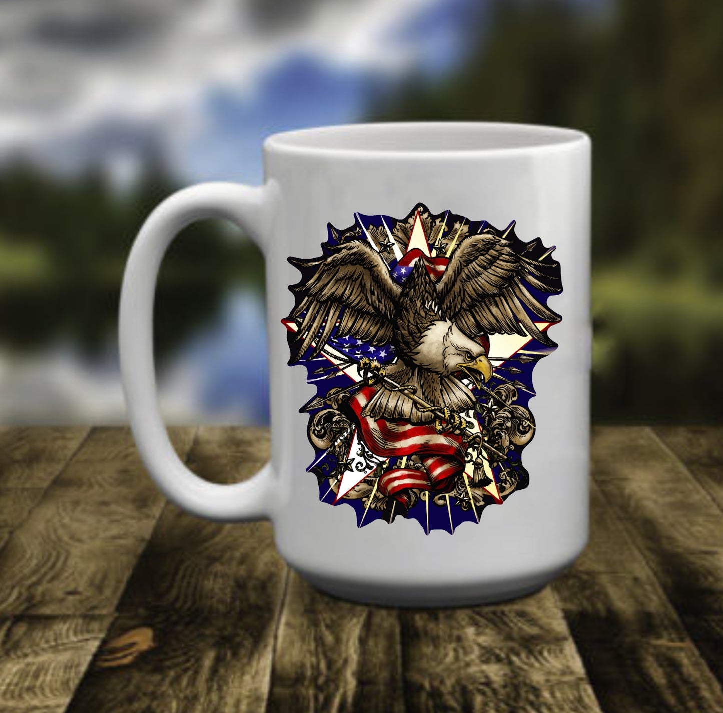 American Flag Eagle, 15 oz Mug