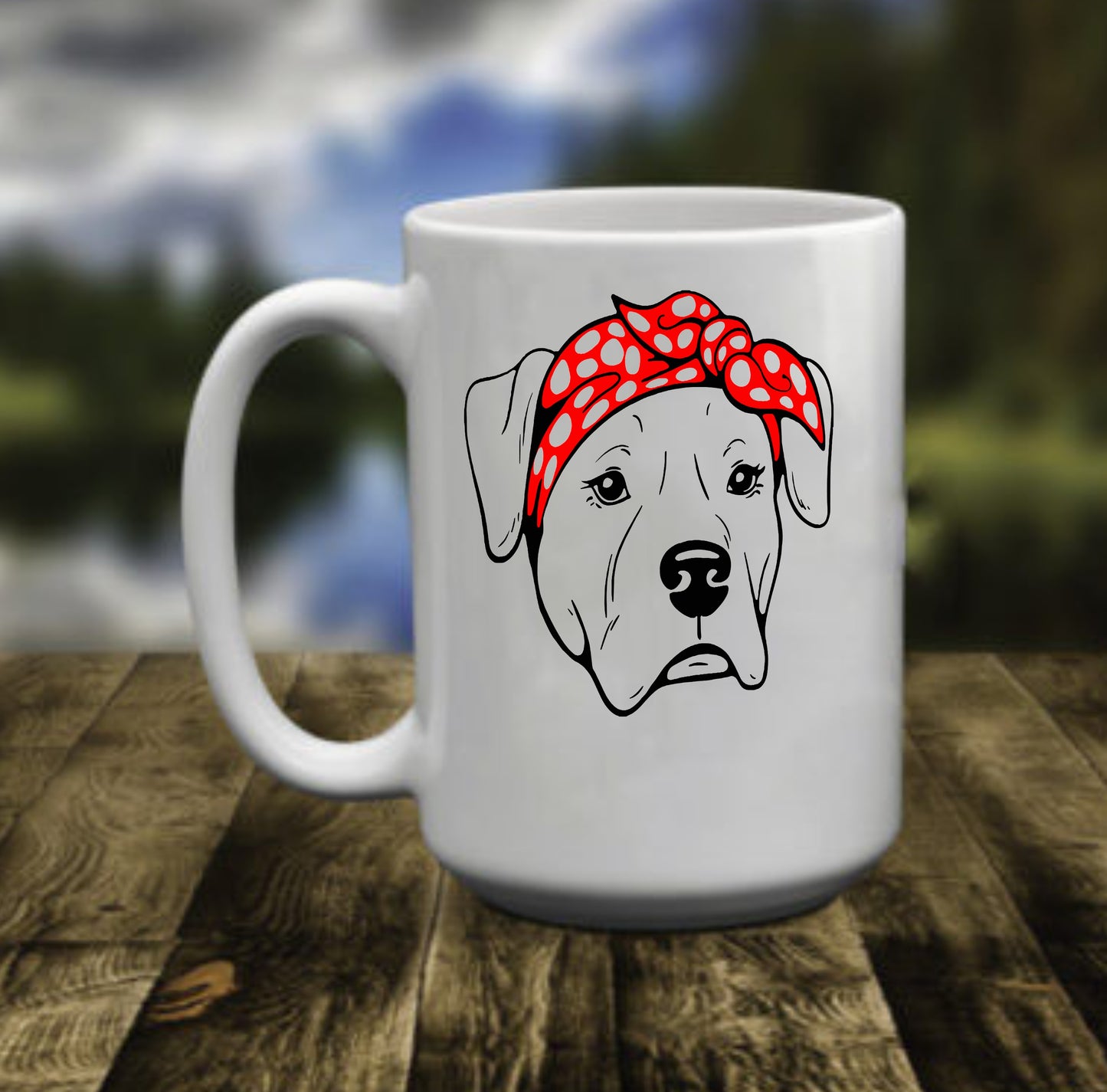 Paw Heart Head Bandana, 15 oz  Mug