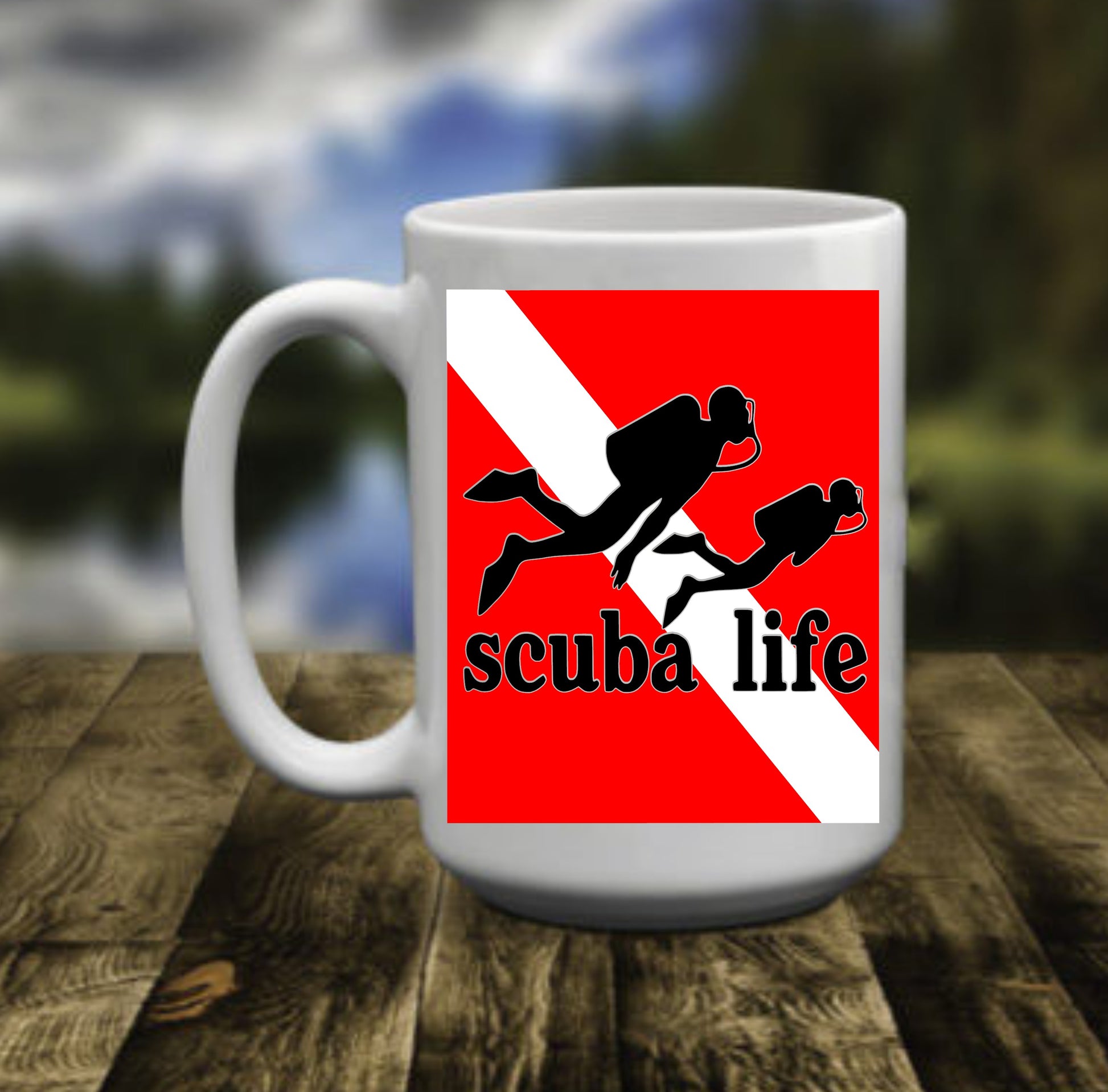Scuba Life Diver Down, 15 oz  Mug.