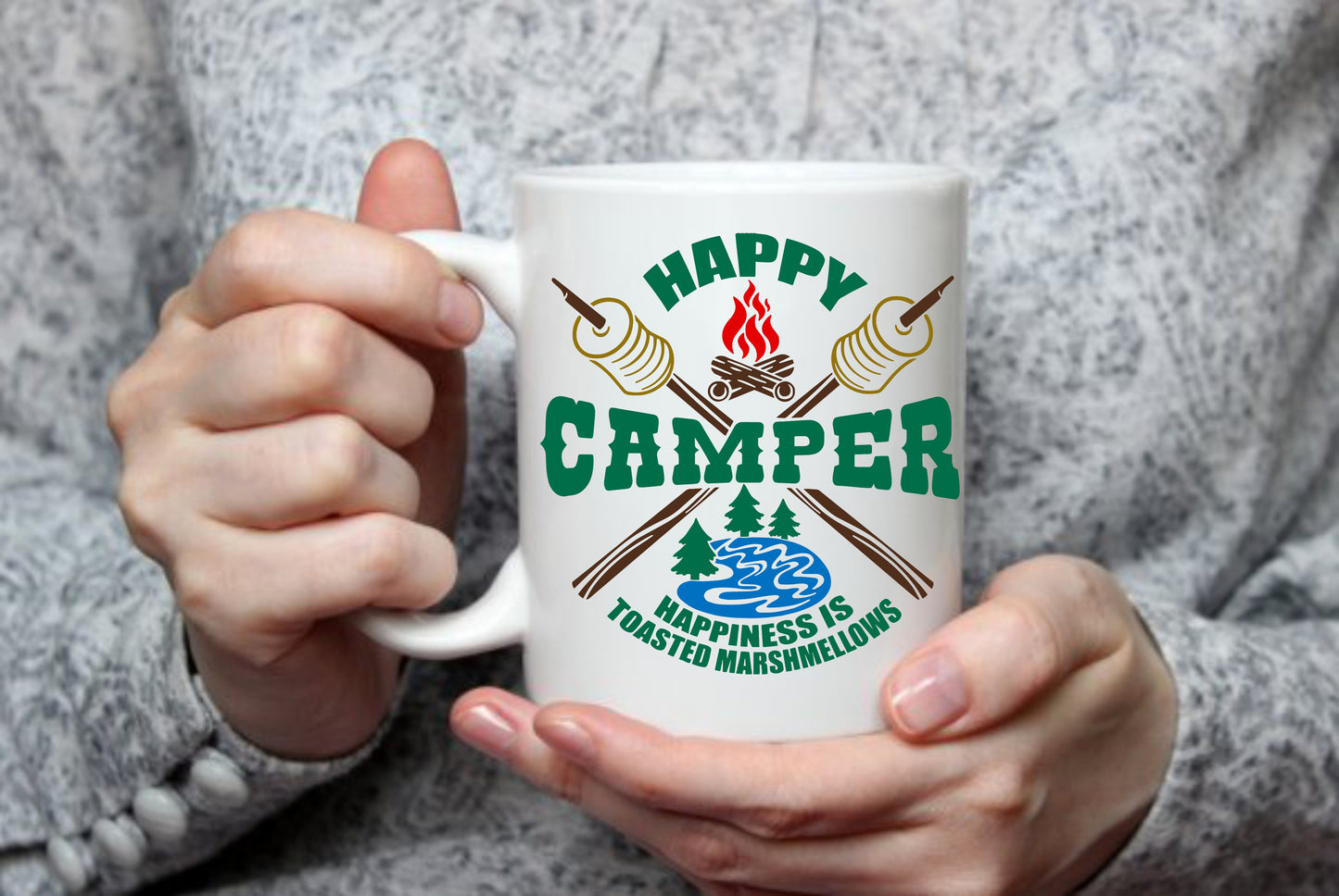 Happy Camper, Toasted Marshmallows, 15 oz Mug