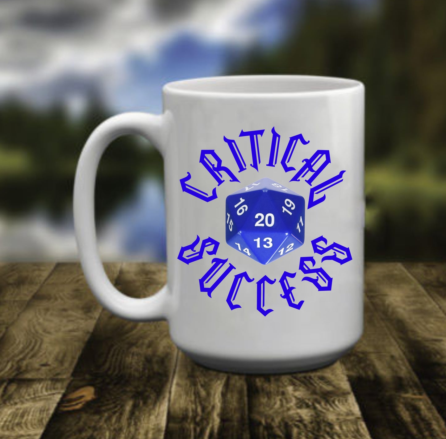 Gamer Critical Success, 20 Sided Dic, 15 oz Mug