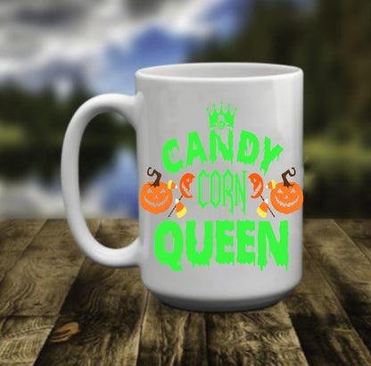 Candy Corn Queen, Halloween, 15 oz Mug