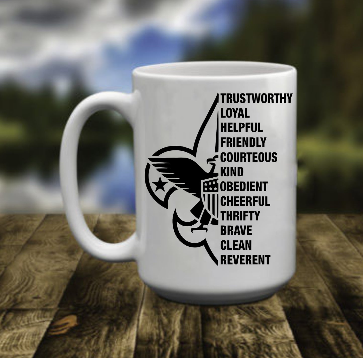 Scouts of America, Scouts Law, fleur-de-lis, 15 oz Mug