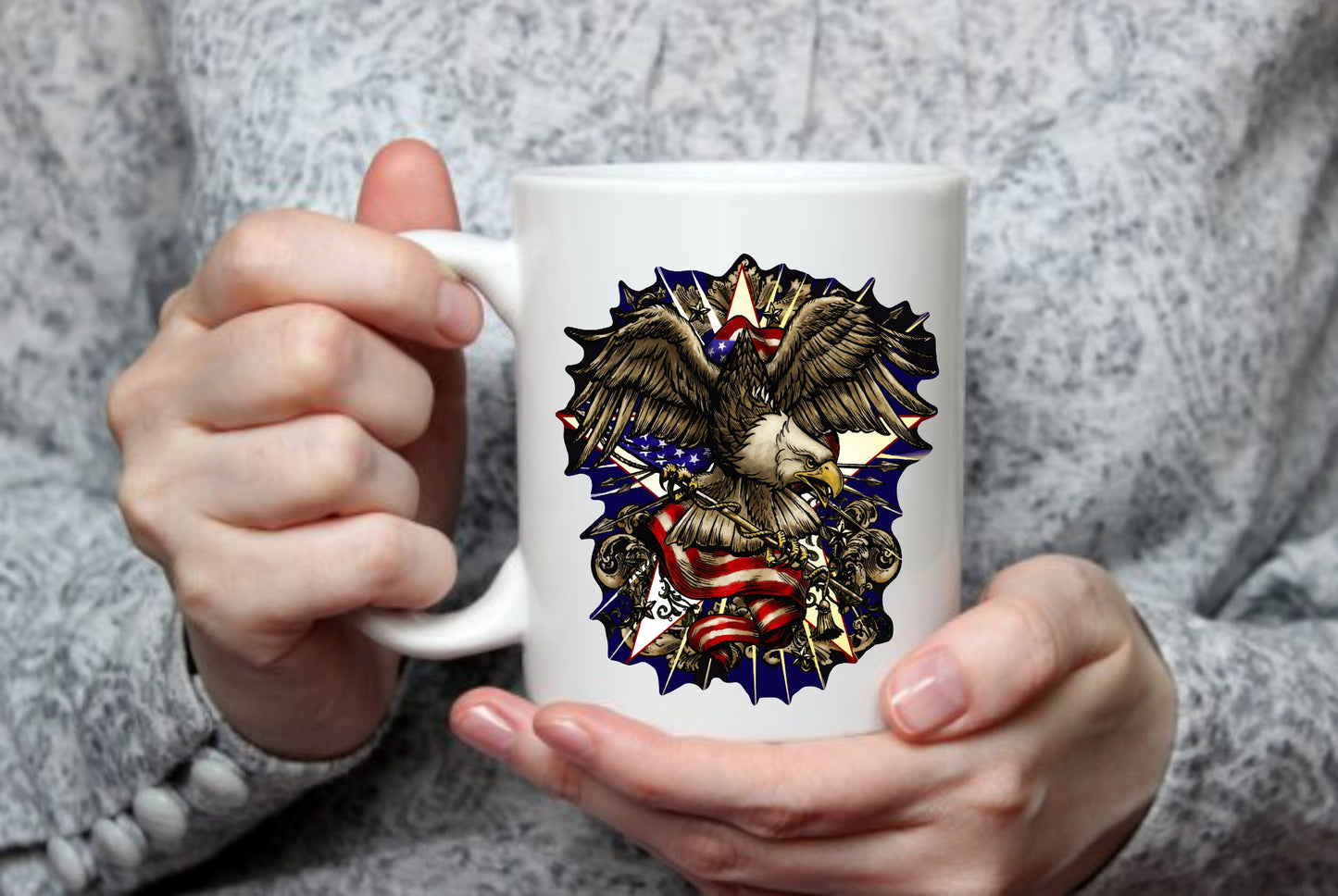 American Flag Eagle, 15 oz Mug