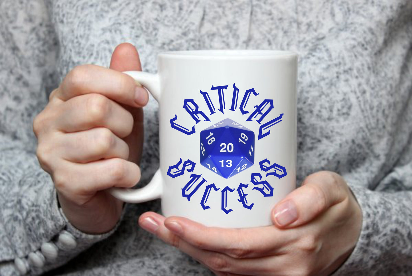 Gamer Critical Success, 20 Sided Dic, 15 oz Mug