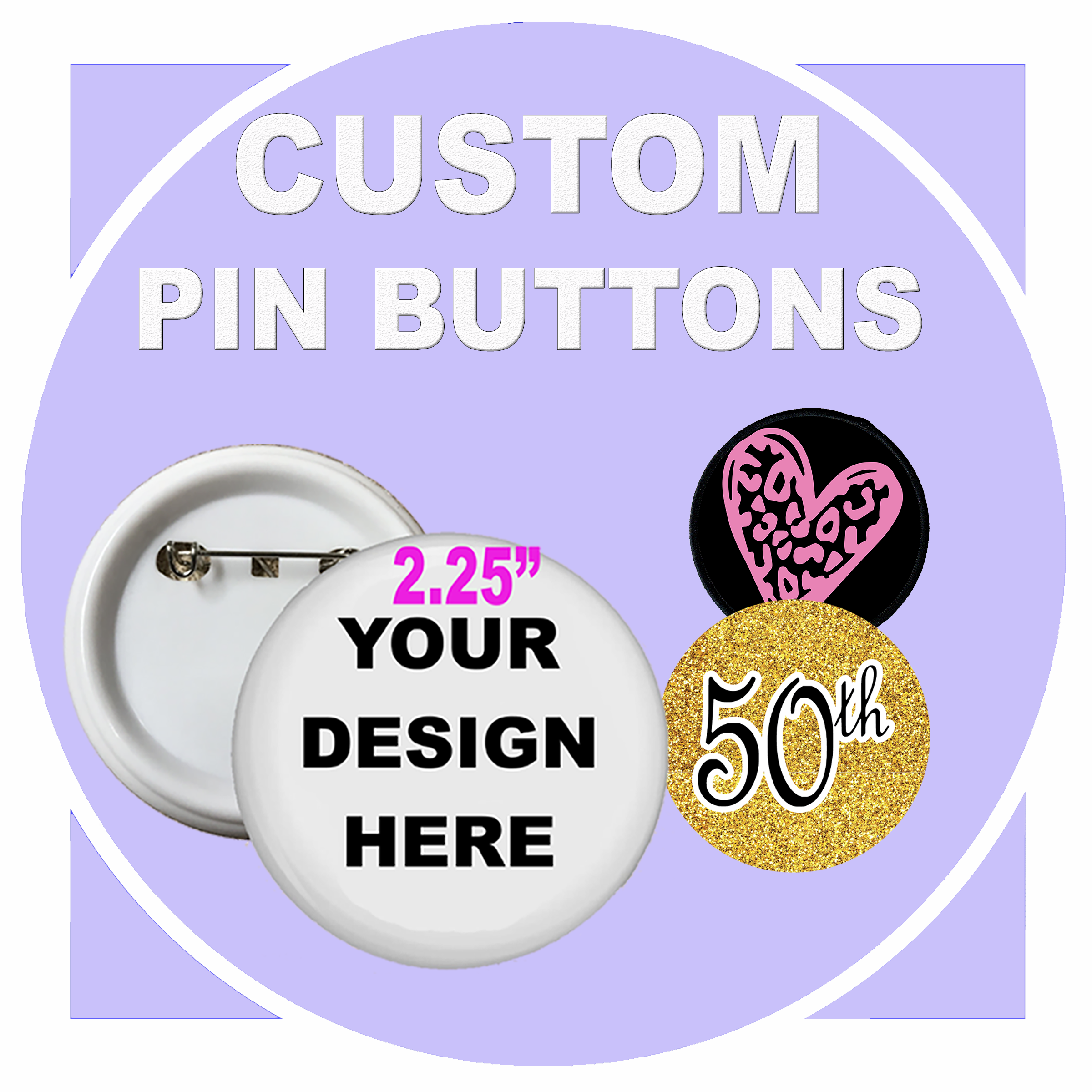 Button Pin Card Single 2.25