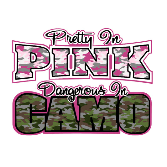 Pretty In Pink Dangerous In Camo, Decal Sticker